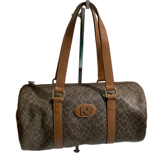 Nina Ricci Vibtage Brown Boston Leather Satchel Bag